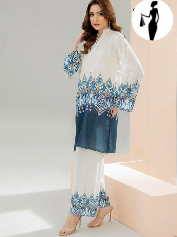 Trendy 2 Pc Women’s Stitched Swiss Lawn Printed Co-Ord Set