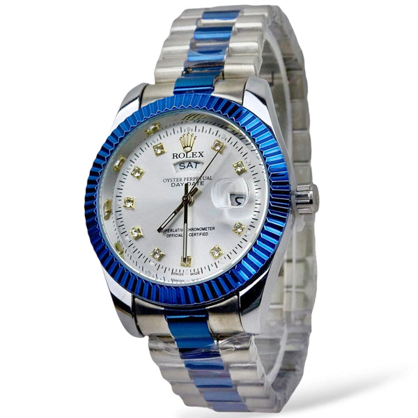 Luxury Silver Dial Men’s Watch | Two-Tone Stainless Steel Design