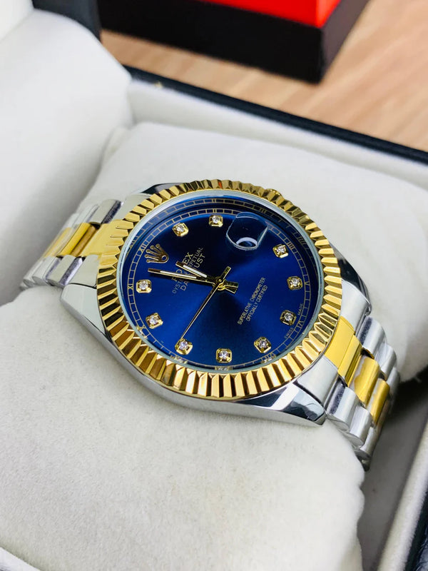 Classic Gold & Silver Watch | Luxury Style with Date Feature